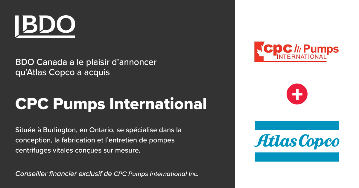 Transactions BDO CPC Pumps International Inc. BDO Canada