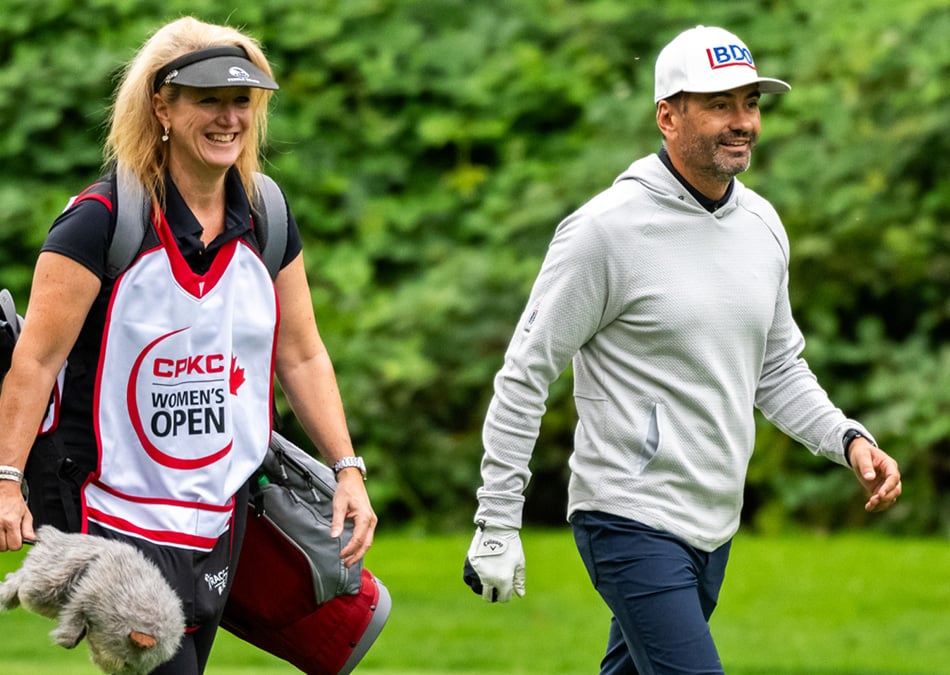 BDO CEO Bruno Suppa and BDO Partner Kristine Simpson at the 2023 CPKC Women's Open Championship Pro-Am