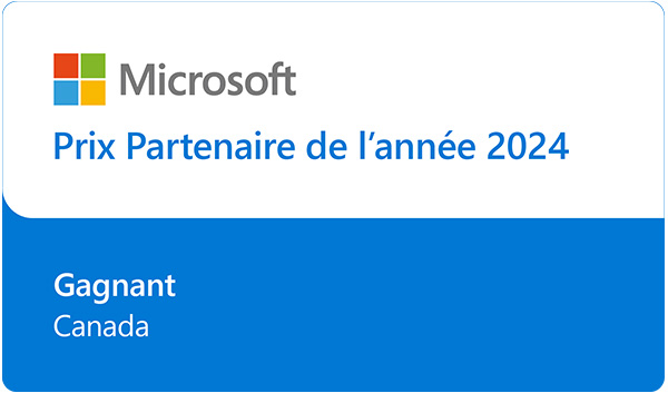Microsoft Prix Partenaire de l'année 2024 gagnant