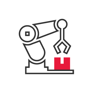 boîte de déménagement à bras robotique