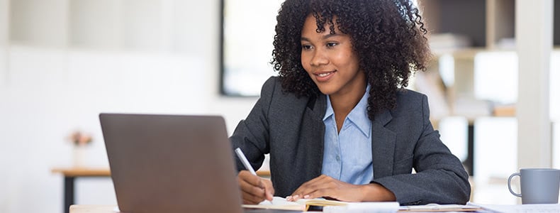 person looking at computer