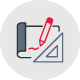 Pencil and square icon