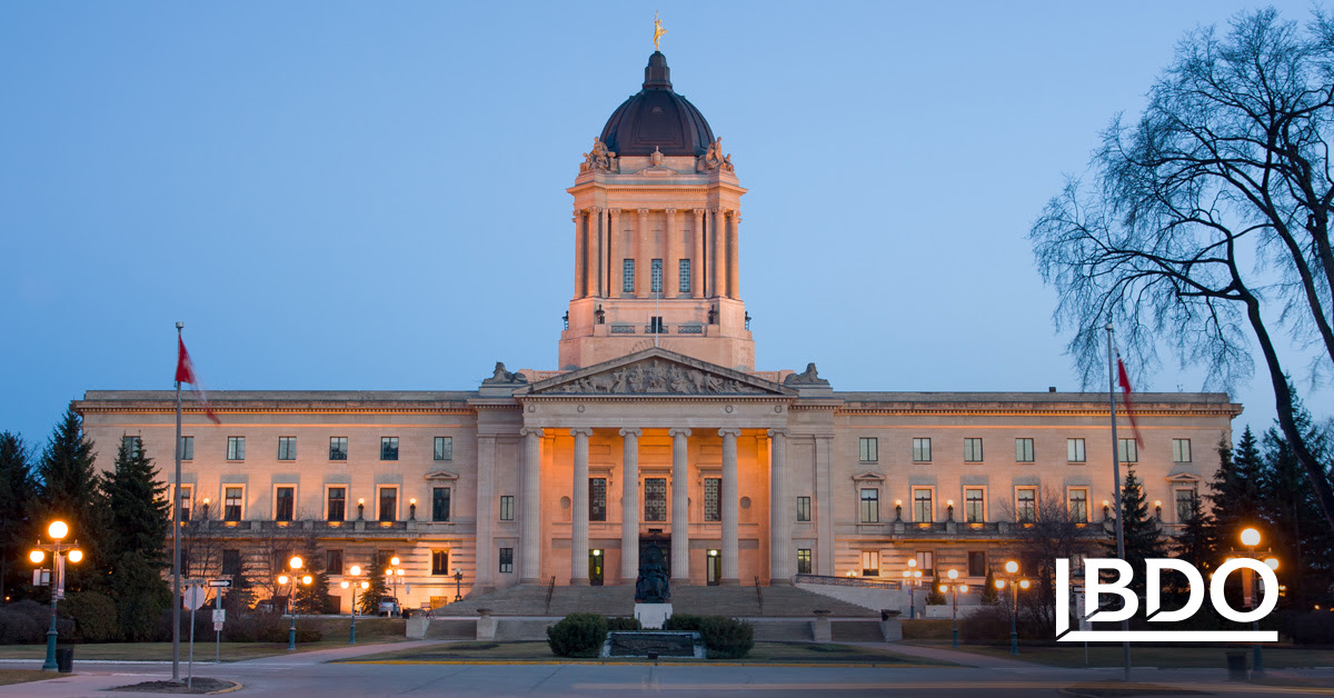 Manitoba Will Reduce PST to 7 BDO Canada