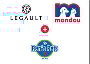 legault, mondou, and ren's pets logos