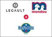 legault, mondou, and ren's pets logos