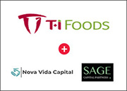 TI foods, nova vida capital and sage logos