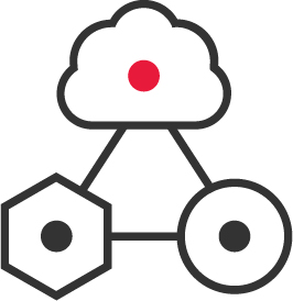 An icon of three connected nodes.