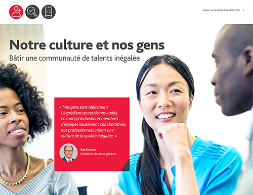 Page intérieure du rapport sur la qualité de l'audit 2021