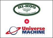hi hog farm equipment and universe machine logos
