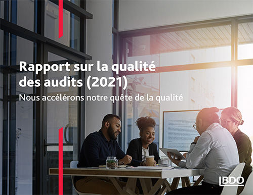 couverture du rapport sur la qualité de l'audit 2021