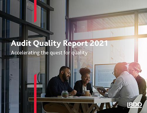 cover of audit quality report 2021