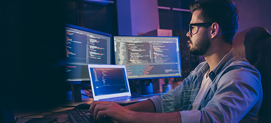 Man working on computer